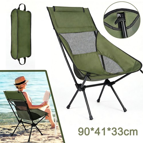 High back camping chair - high,