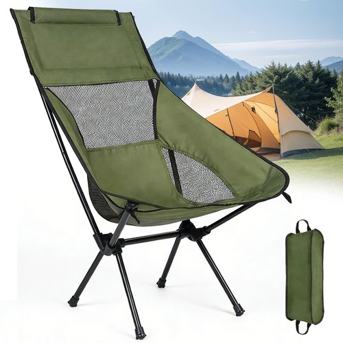 High back folding chair - high,