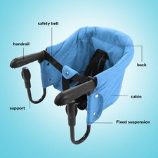 (Blue)Hook On Chair Portable
