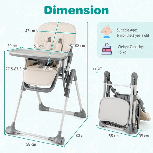 Portable adjustable high - high, chair